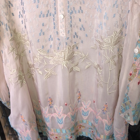 Johnny Was Tunic top heavily embroidered all over extra small gorgeous colors - Picture 2 of 16